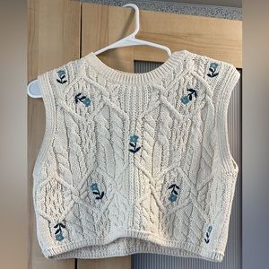 ZARA Embroidered Knit Vest.